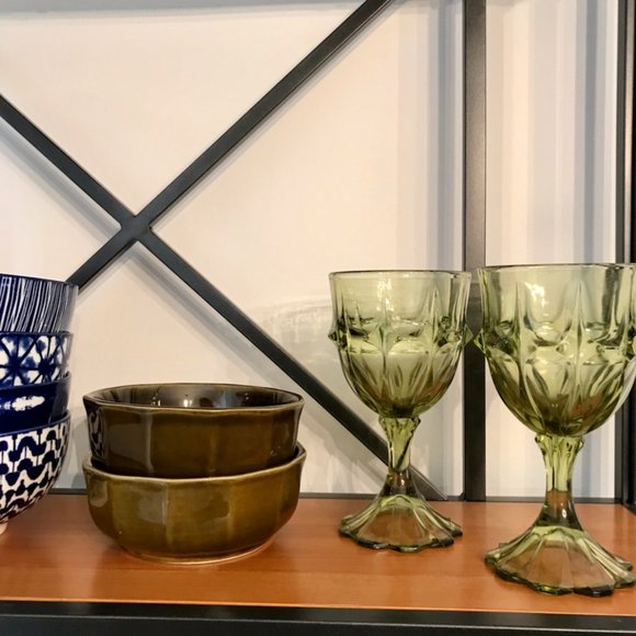 Green Vintage Glasses (Set of 2) - Picture 2 of 4